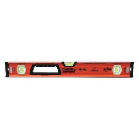 Box Level Aluminum 24inL Ornge 4 Magnets by USA Johnson Box I Beam & Torpedo Levels