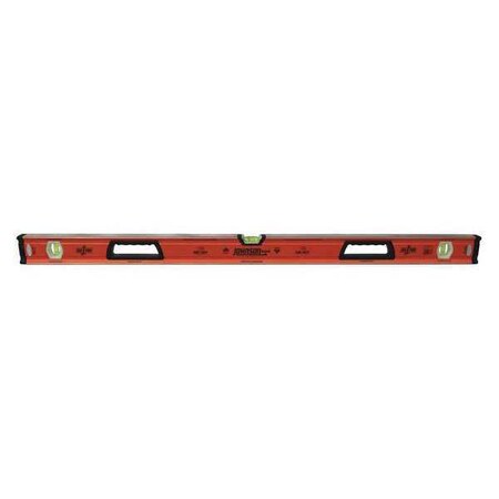 Box Level Aluminum 48inL Ornge 8 Magnets by USA Johnson Box I Beam & Torpedo Levels