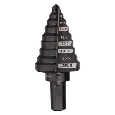 Step Drill Bit 9 Holes Size 3/8in. Shank by USA Milwaukee Step Drill Bits