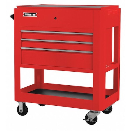 Utility Cart Red 43 in. H 3 Drawers by USA Proto Rolling & Combination Cabinets & Carts