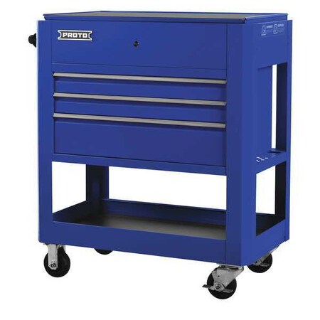 Utility Cart Blue 43 in. H 3 Drawers by USA Proto Rolling & Combination Cabinets & Carts
