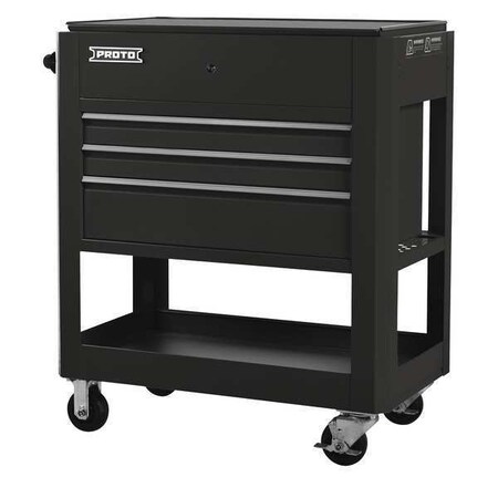 Utility Cart Black 43 in. H 3 Drawers Type J559000 3BK by USA Proto Rolling & Combination Cabinets & Carts