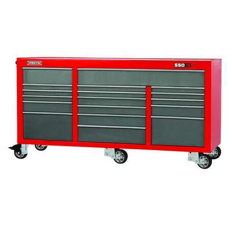 Workstation Red/Gray 46 3/8inH 18Drawers by USA Proto Rolling & Combination Cabinets & Carts