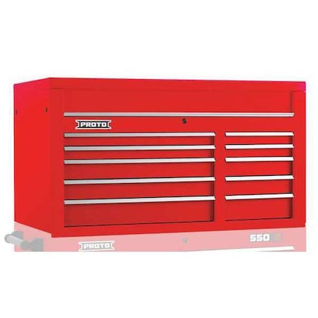 Top Chest Red 50 in. W 10 Drawers by USA Proto Tool Chest & Side Cabinets