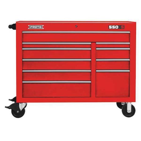 Workstation Red 41 in. H 10 Drawers Type J555041 10RD by USA Proto Rolling & Combination Cabinets & Carts