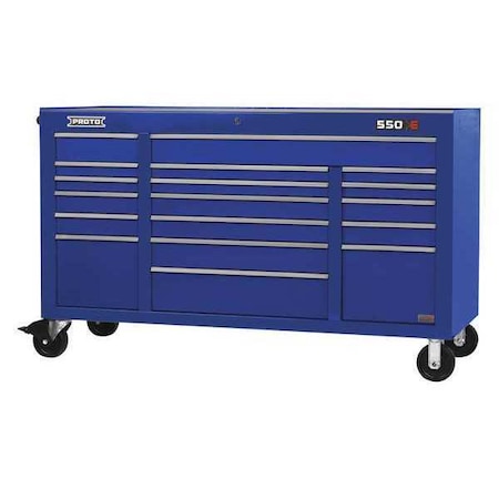 Workstation Blue 41 in. H 18 Drawers by USA Proto Rolling & Combination Cabinets & Carts