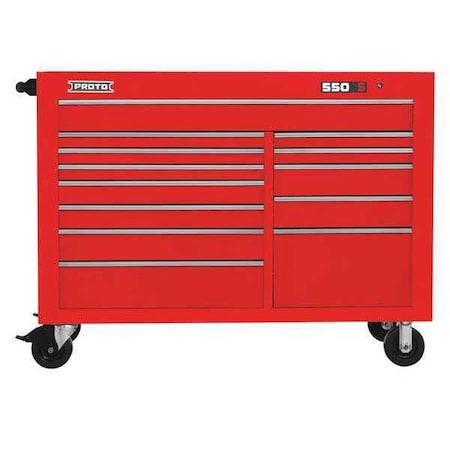 Workstation Red 43 in. H 13 Drawers by USA Proto Rolling & Combination Cabinets & Carts