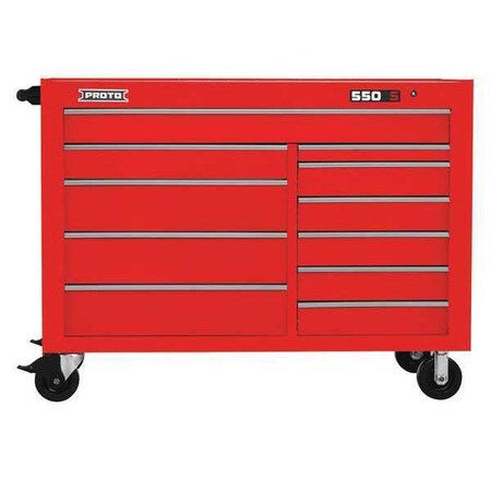 Workstation Red 43 in. H 11 Drawers by USA Proto Rolling & Combination Cabinets & Carts