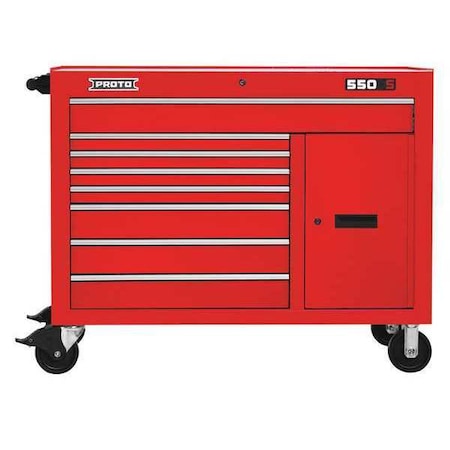 Workstation Red 8 Drawers 2 Shelves by USA Proto Rolling & Combination Cabinets & Carts