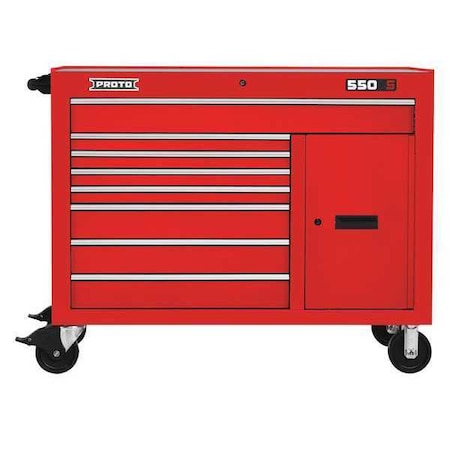 Workstation Red 8 Drawers 1 Shelf by USA Proto Rolling & Combination Cabinets & Carts