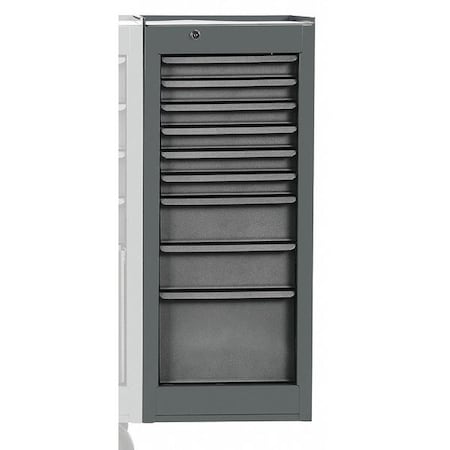 Side Cabinet Gray 15 in. W 9 Drawers by USA Proto Tool Chest & Side Cabinets