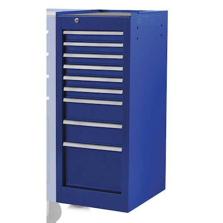 Side Cabinet Blue 15 in. W 9 Drawers by USA Proto Tool Chest & Side Cabinets