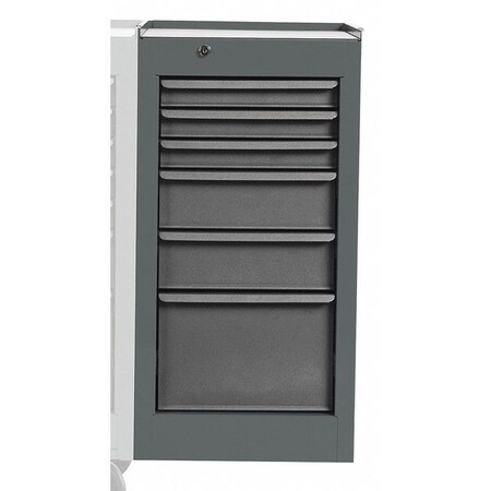 Side Cabinet Gray 15 in. W 6 Drawers by USA Proto Tool Chest & Side Cabinets