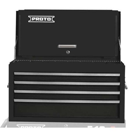 Top Chest Black 27 in. W 4 Drawers Type J542715 4BK D by USA Proto Tool Chest & Side Cabinets