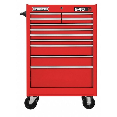 Roller Cabinet Red 42 in. H 11 Drawers by USA Proto Rolling & Combination Cabinets & Carts