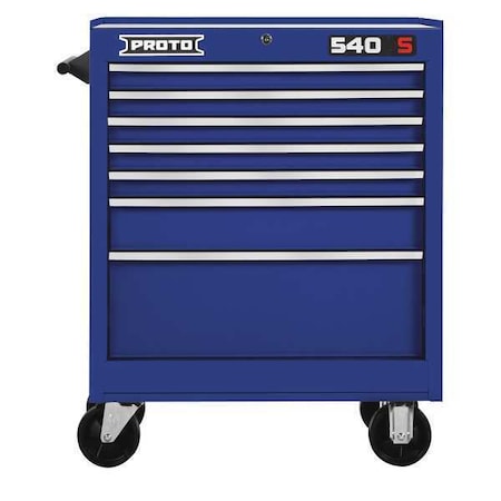Roller Cabinet Blue 35 in. H 7 Drawers by USA Proto Rolling & Combination Cabinets & Carts