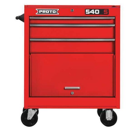 Roller Cabinet Red 35 in. H 3 Drawers by USA Proto Rolling & Combination Cabinets & Carts