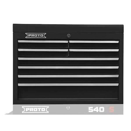 Top Chest Black 27 in. W 8 Drawers Type J542719 8BK by USA Proto Tool Chest & Side Cabinets