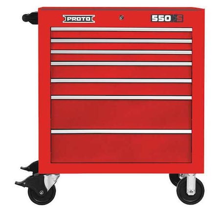 Roller Cabinet Red 41 in. H 7 Drawers by USA Proto Rolling & Combination Cabinets & Carts