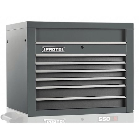 Top Chest Gray 34 in. W 6 Drawers by USA Proto Tool Chest & Side Cabinets