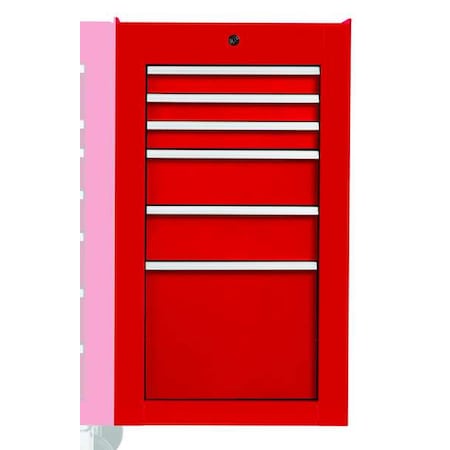 Side Cabinet Red 19 in. W 6 Drawers by USA Proto Tool Chest & Side Cabinets