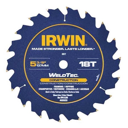 Circular Saw Blade Wood Cutting 18 Teeth by USA Irwin Circular Power Saw Blades