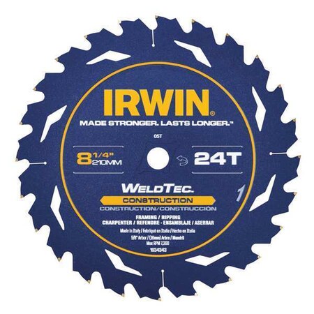 Circular Saw Blade 10800 RPM 24 Teeth by USA Irwin Circular Power Saw Blades