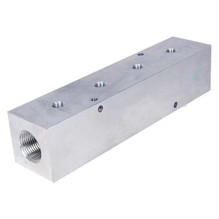 Manifold Aluminum 4 Outlets 9 3/4" L by USA Pneumadyne Pneumatic Manifolds