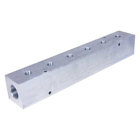 Manifold 6 Outlets Size 3/4" 18"L by USA Pneumadyne Pneumatic Manifolds