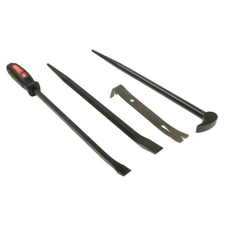 Pry Bar Set Pieces 4 Steel 20 1/4 In. L by USA Mayhew Nail Pullers Wrecking & Pry Bars