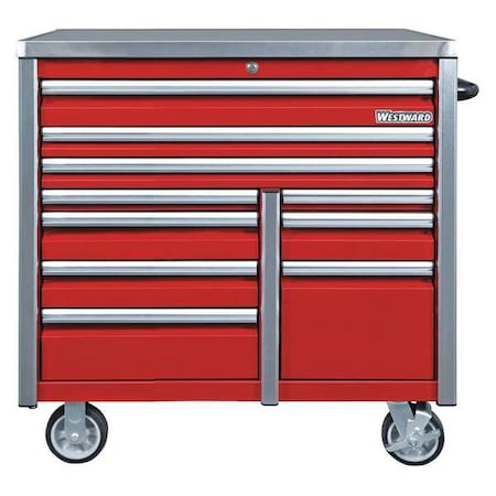 Rolling Cabinet 42" W Red Steel by USA Westward Rolling & Combination Cabinets & Carts