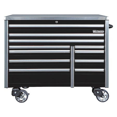 Rolling Cabinet 54" W Black Steel by USA Westward Rolling & Combination Cabinets & Carts