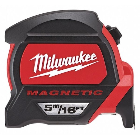 Tip Tape Measure 16 ft./5m Blade L. by USA Milwaukee Measuring Tapes