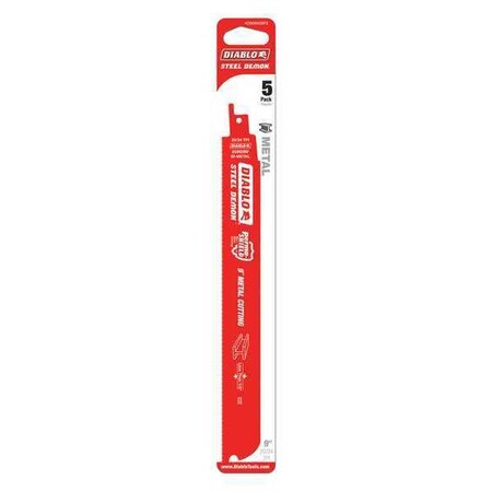 Blade 9" L x1"H 20/24 Teeth Per Inch PK5 by USA Diablo Reciprocating Power Saw Blades