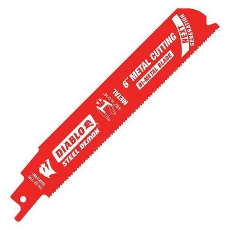 Blade 6"L x1"H 14/18 Teeth Per In. PK200 by USA Diablo Reciprocating Power Saw Blades