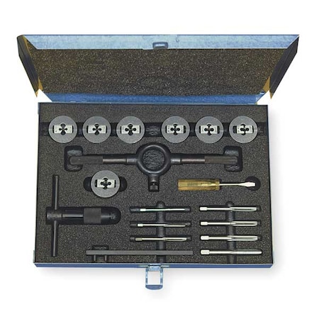 Tap and Die Set #4 to #12 1/4 20 17 pc by USA Cleveland Tap & Die Sets