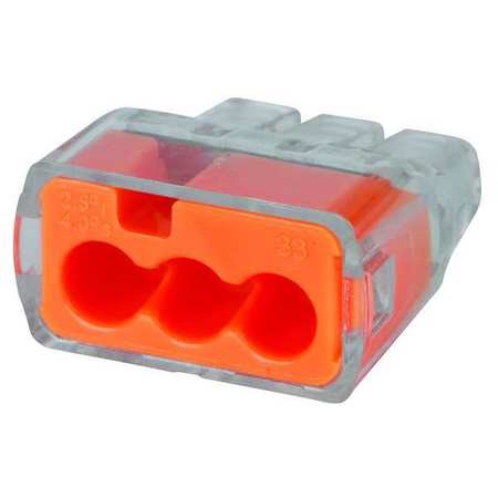 Push In Connector 3 Port Orange PK250 by USA Ideal Electrical Wire Connectors