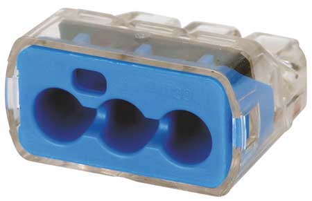 Push In Connector 3 Port Blue PK50 by USA Ideal Electrical Wire Connectors