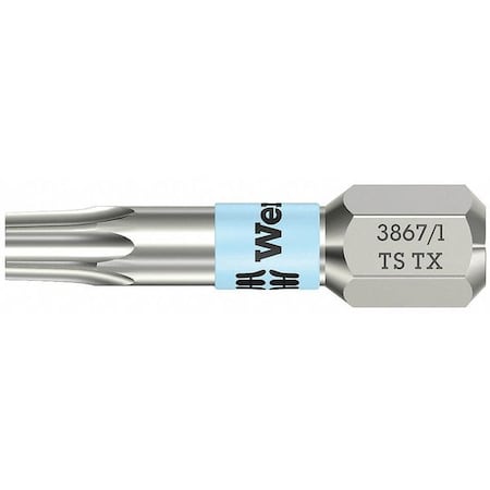 Torsion Bit SAE 1/4" Hex T8 1" SS by USA Wera Screwdriver Bits
