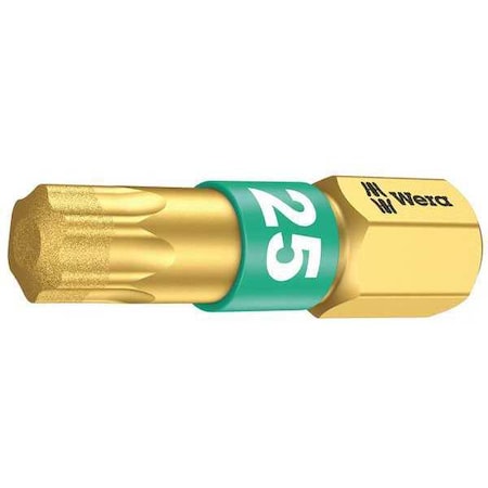Torsion Bit SAE 1/4" Hex T20 1" S2 Steel Type 5066104001 by USA Wera Screwdriver Bits