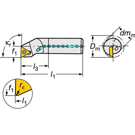 Internal Boring Bar E08R SCLPR 2 R by USA Sandvik Coromant Indexable Toolholders
