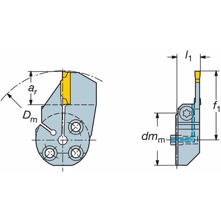 Parting/Grooving Tool NF123M324040B by USA Sandvik Coromant Indexable Cutting Tools & Inserts