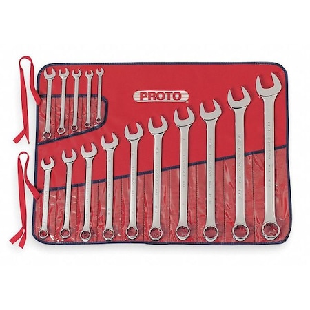 Combo Wrench Set 5/16 1 1/4 in. 15 Pc Type J1200F T500 by USA Proto Combination Wrench Sets