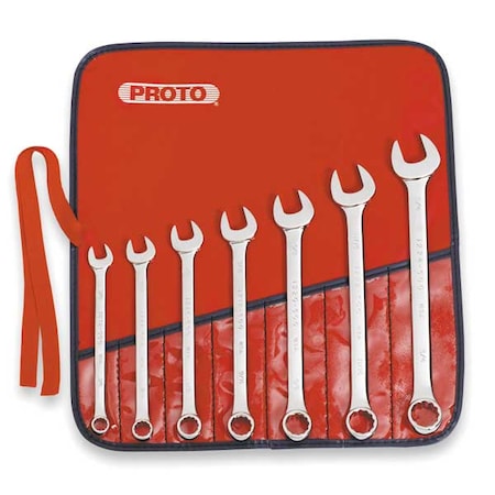 Combo Wrench Set Antislip 3/8 3/4 in 7Pc Type J1200H T500 by USA Proto Combination Wrench Sets