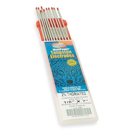 7" Heliarc Tungsten Electrode 1/8" Dia. PK10 by USA Uniweld Arc Welding Filler Rods