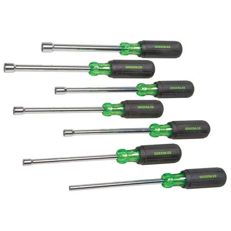 Nut Driver Set 7 Pieces SAE Hollow Type 0253 01NH 6 by USA Greenlee Nut Driver Sets