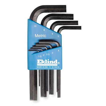 Hex Key Set Pieces 9 M7 Type 10509 by USA Eklind Hex Key Sets