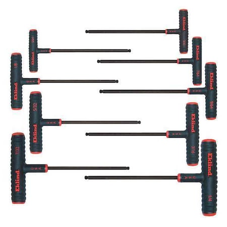 Ball End Hex Key Set Pieces 9 S11 Type 60809 by USA Eklind Hex Key Sets