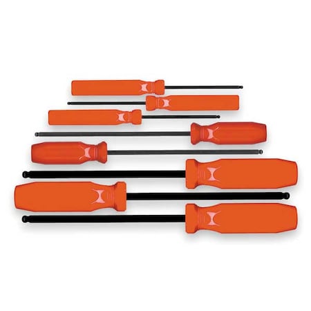 Ball End Hex Key Set Pieces 8 S5 by USA Eklind Hex Key Sets