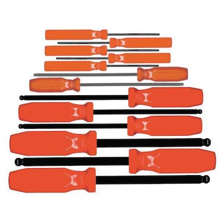 Ball End Hex Key Set Pieces 13 S17 Type 90113 by USA Eklind Hex Key Sets